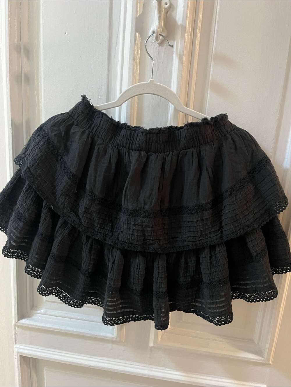 Black Aerie Tiered Ruffle Mini Skirt